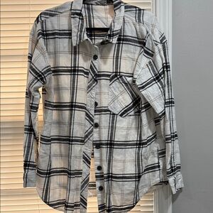 Maurices Black and White Checkered Shirt
